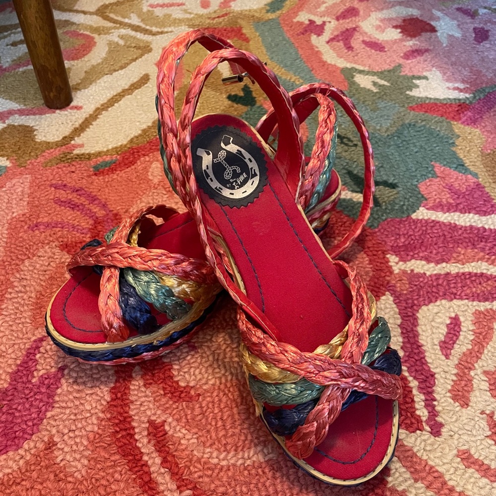 Miss L-Fire raffia braid sandals